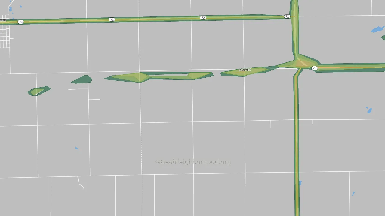 Harper, IL Map of Noise Levels in Harper