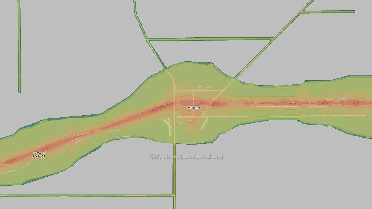 Harper, KS Map of Noise Levels in Harper