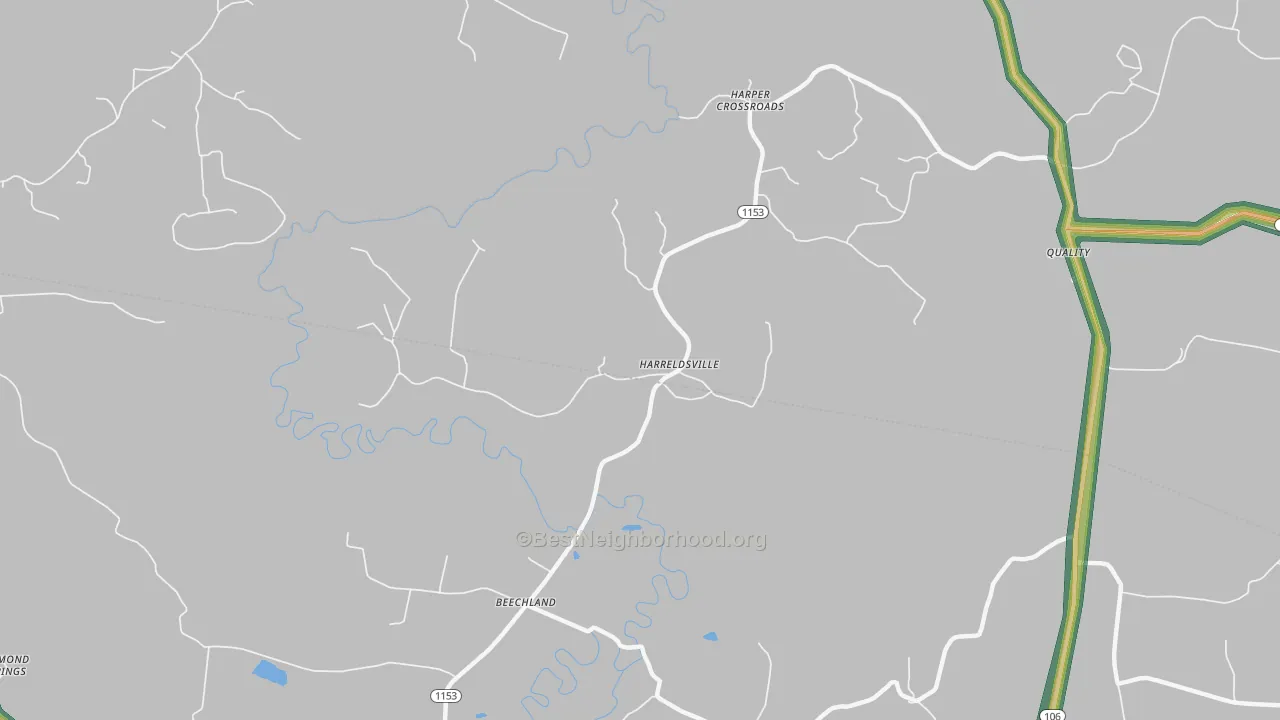 Harreldsville, KY Map of Noise Levels in Harreldsville