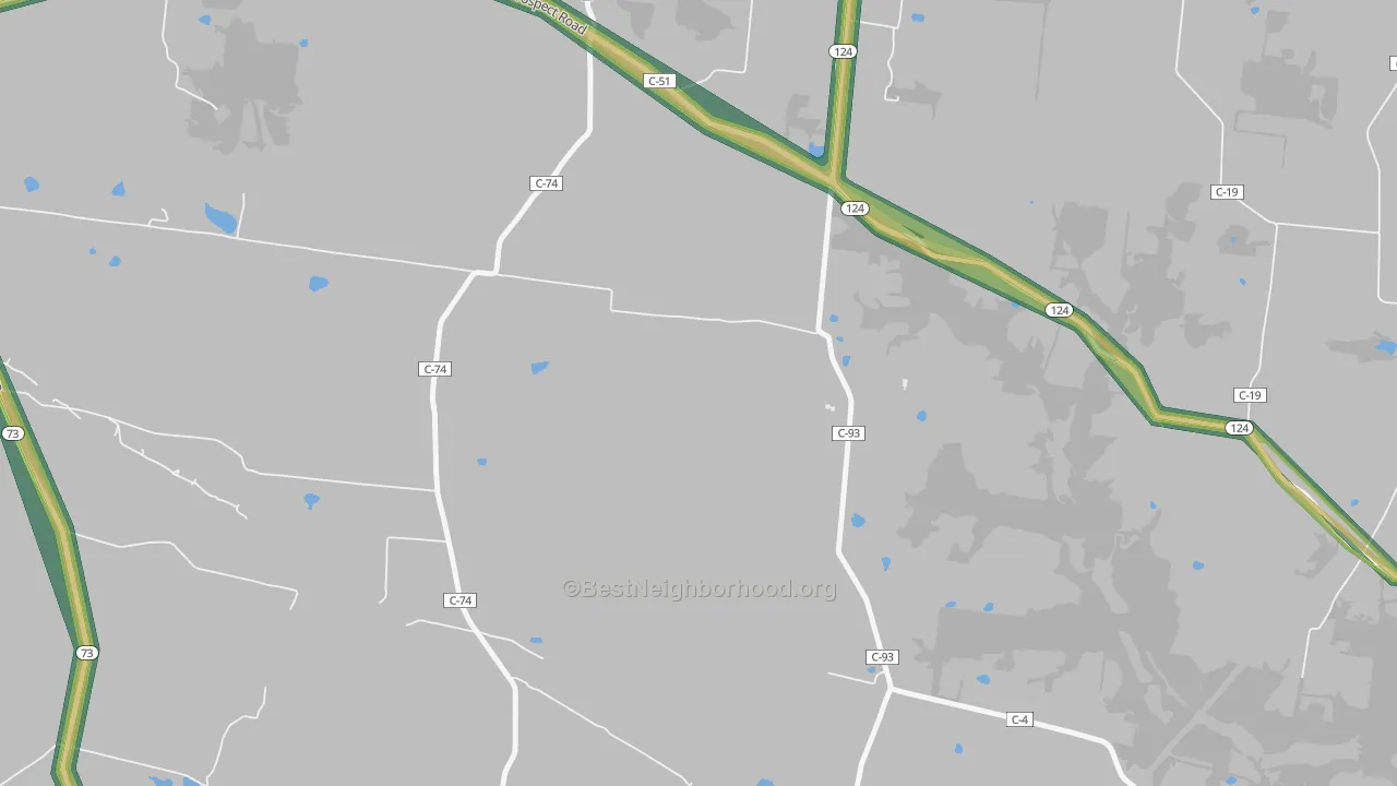 Harriett, OH Map of Noise Levels in Harriett