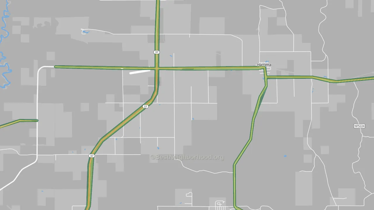 Harrietta, MI Map of Noise Levels in Harrietta