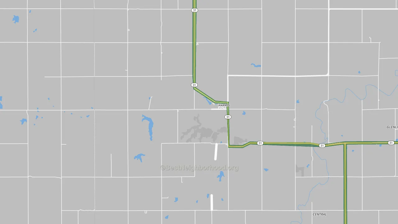 Harris, KS Map of Noise Levels in Harris
