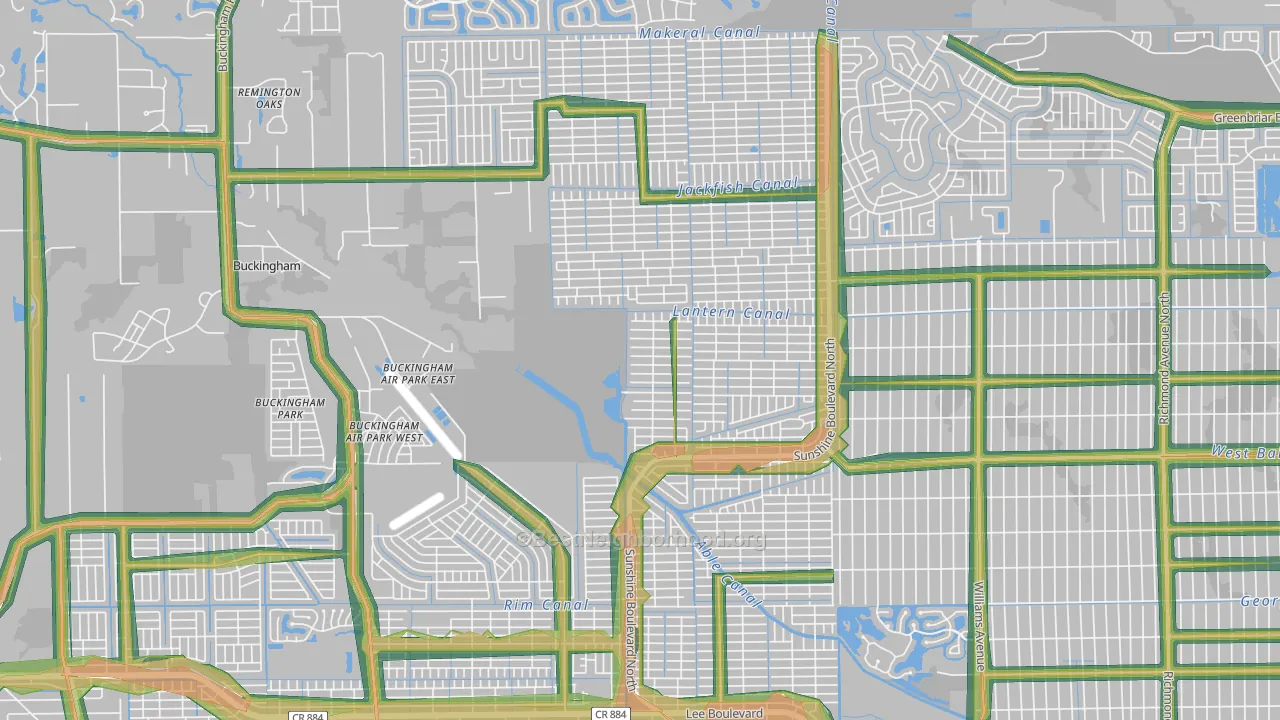 Harris, Lehigh Acres, FL Map of Noise Levels in Harris