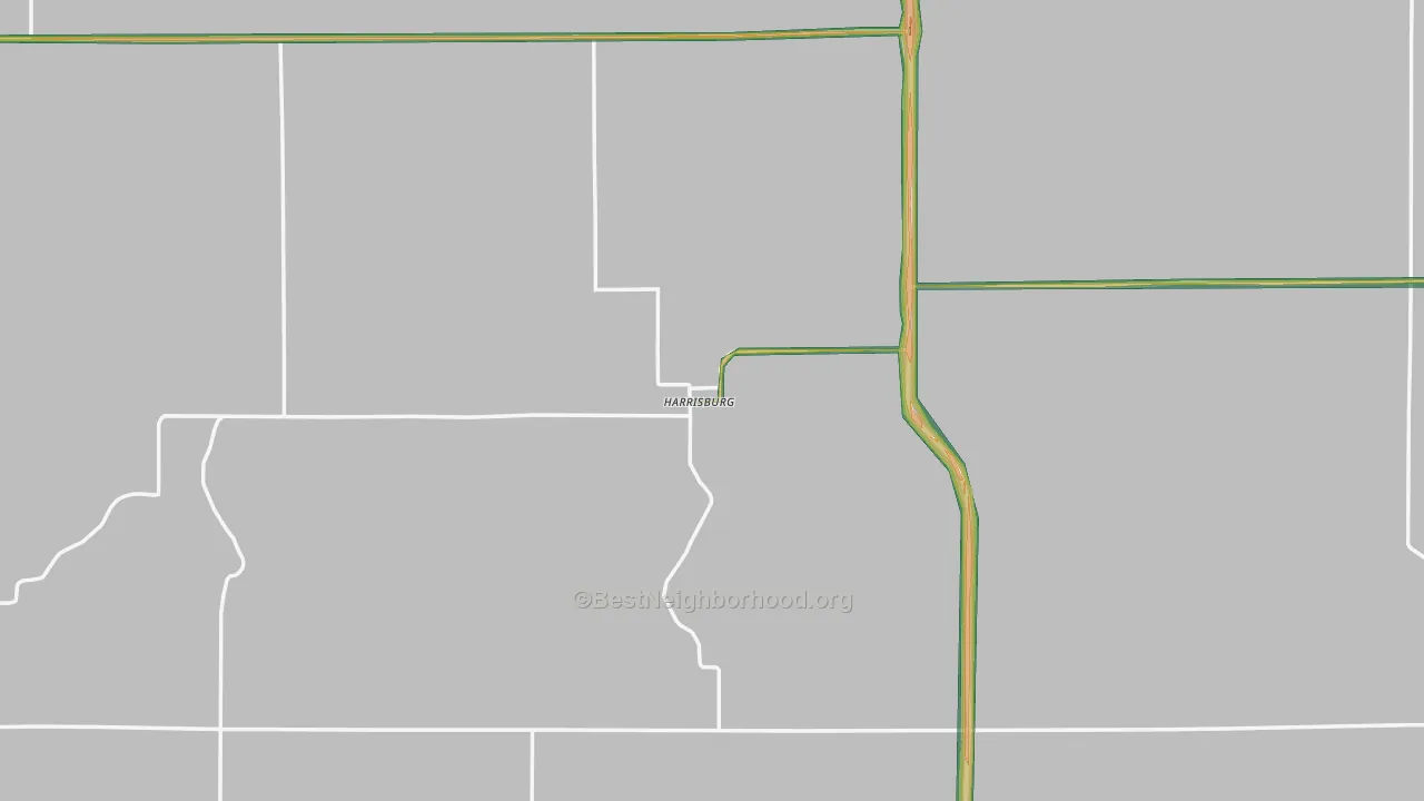 Harrisburg, NE Map of Noise Levels in Harrisburg
