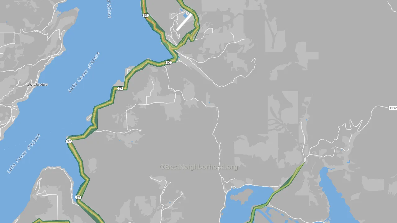 Harrison, ID Map of Noise Levels in Harrison