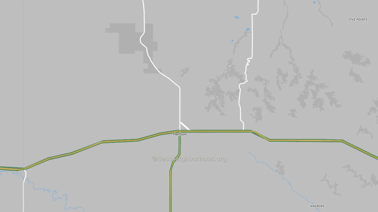 Harrison, NE Map of Noise Levels in Harrison