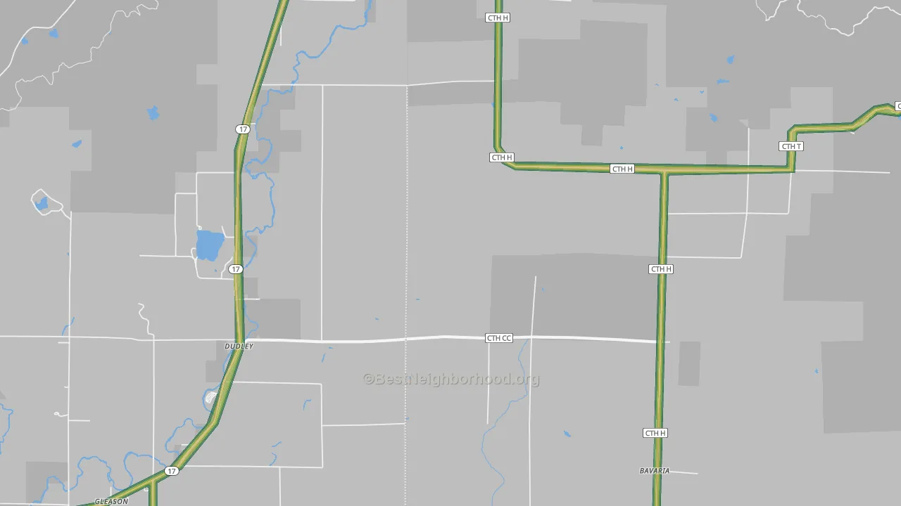 Harrison, WI Map of Noise Levels in Harrison
