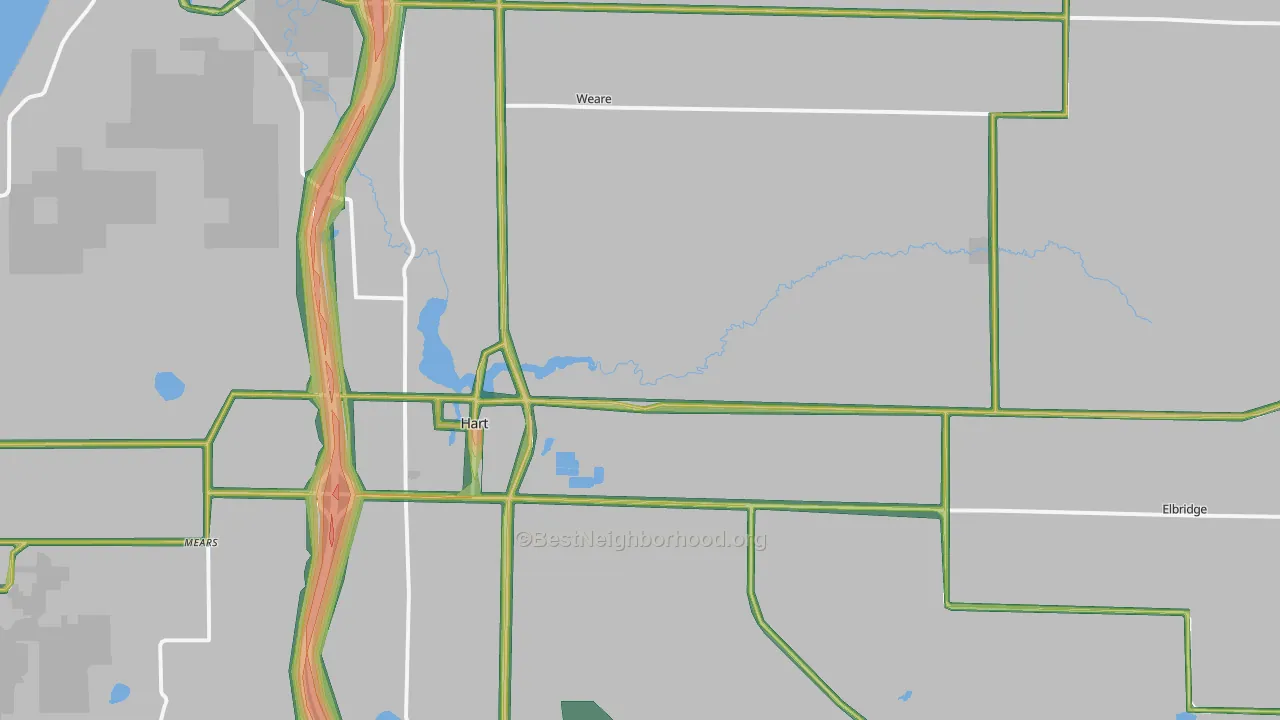 Hart, MI Map of Noise Levels in Hart