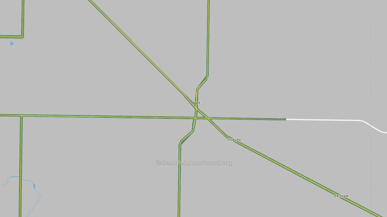 Hart, TX Map of Noise Levels in Hart