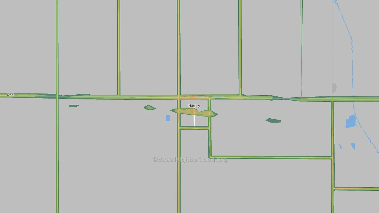 Hartley, IA Map of Noise Levels in Hartley