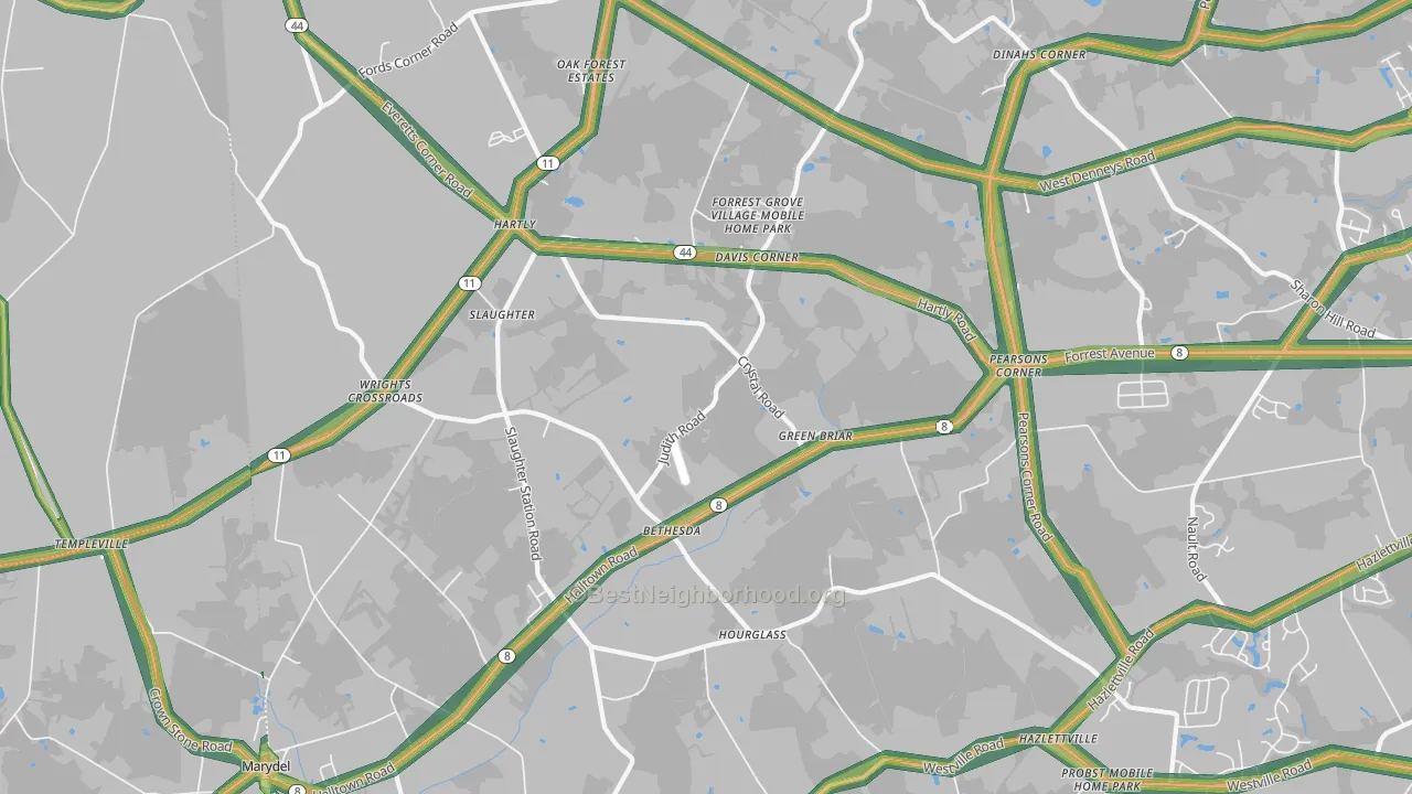 Hartly, DE Map of Noise Levels in Hartly