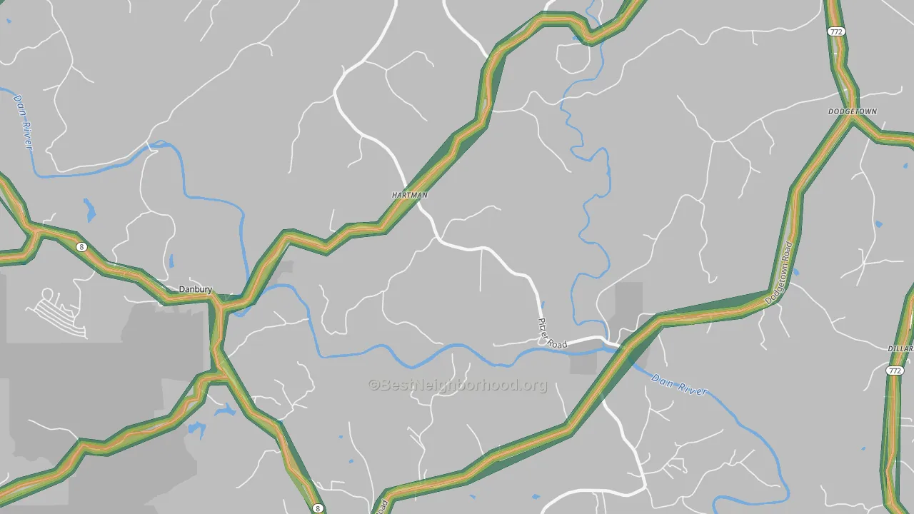 Hartman, NC Map of Noise Levels in Hartman