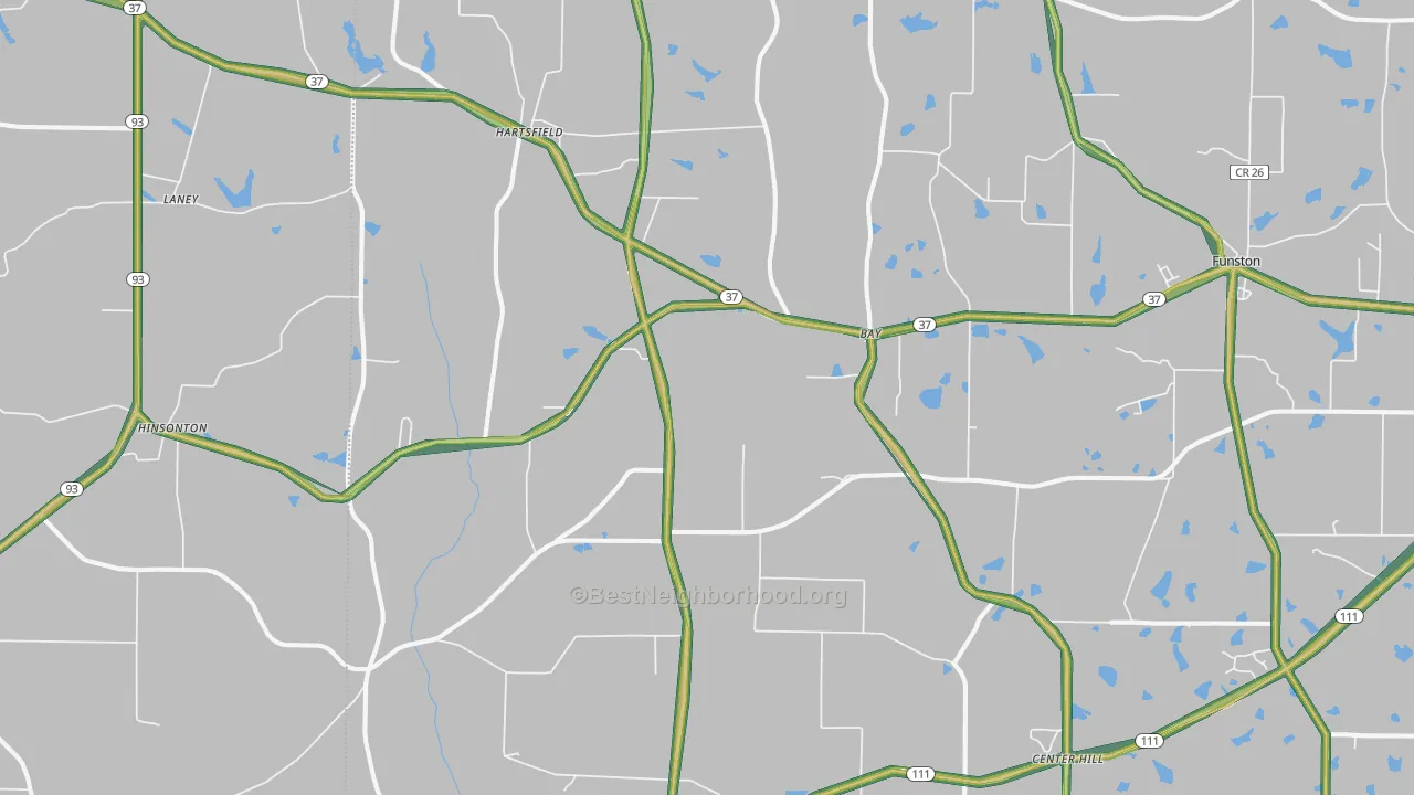 Hartsfield, GA Map of Noise Levels in Hartsfield