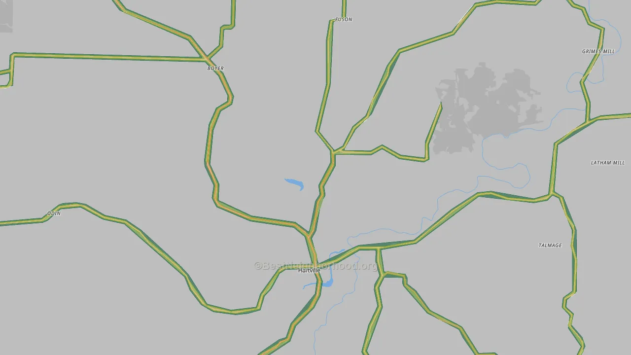 Hartville, MO Map of Noise Levels in Hartville