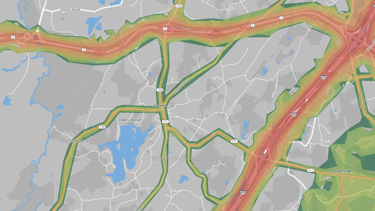Harvard, MA Map of Noise Levels in Harvard