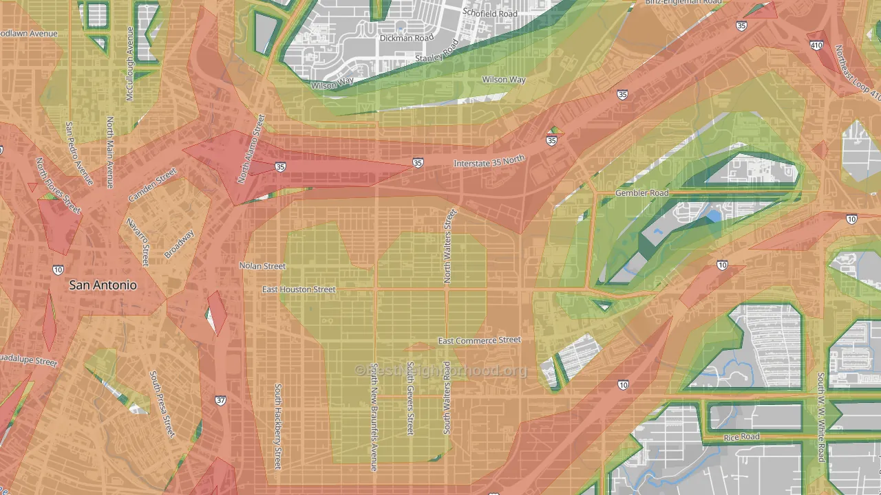 Harvard Place-Eastlawn, San Antonio, TX Map of Noise Levels in Harvard Place-Eastlawn
