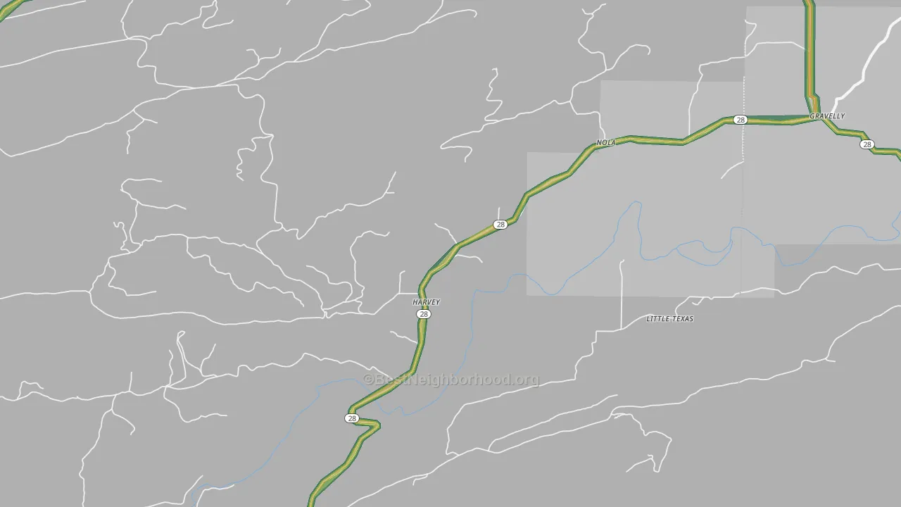 Harvey, AR Map of Noise Levels in Harvey