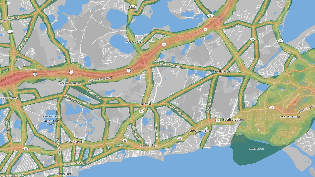 Harwich, MA Map of Noise Levels in Harwich