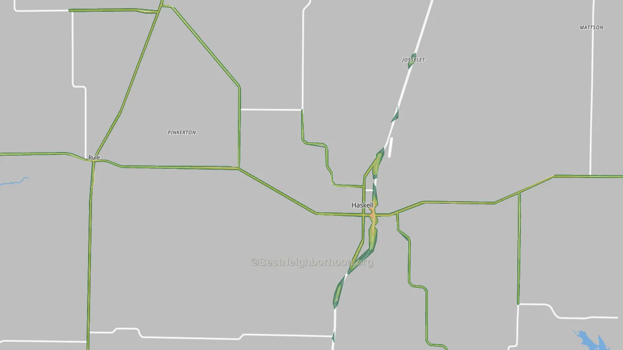 Haskell County, TX Map of Noise Levels in Haskell County