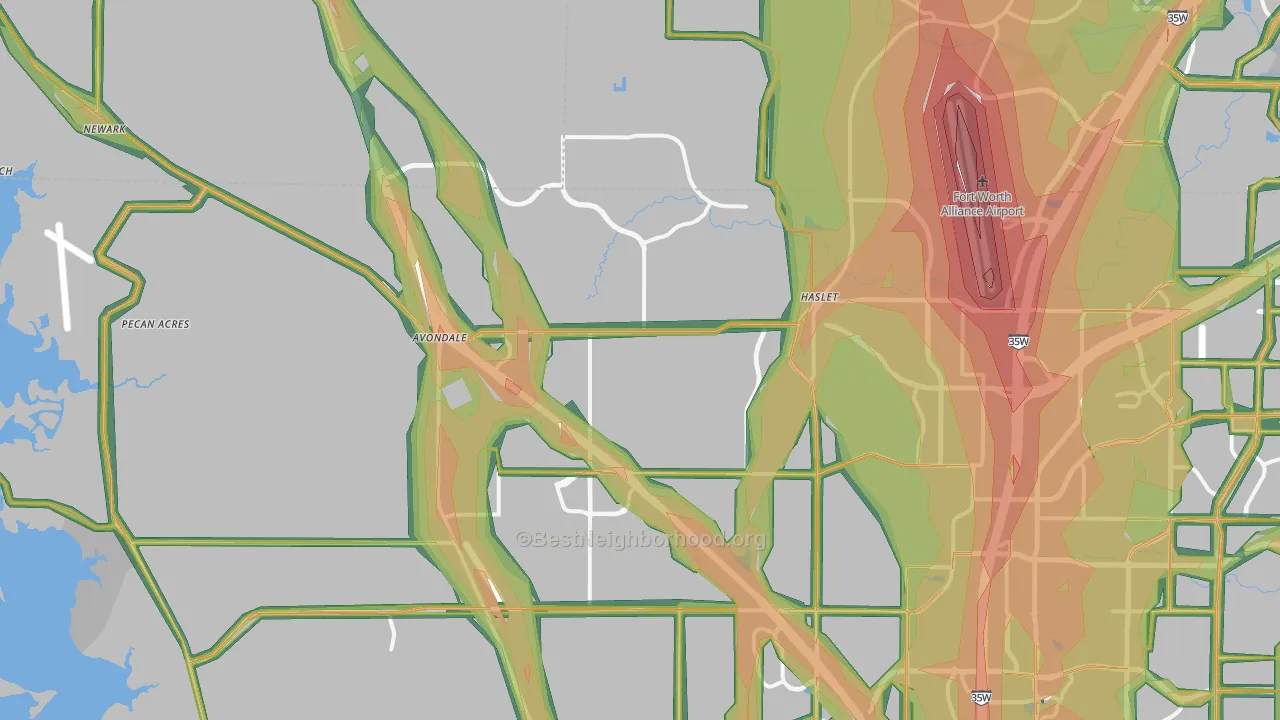Haslet, TX Map of Noise Levels in Haslet