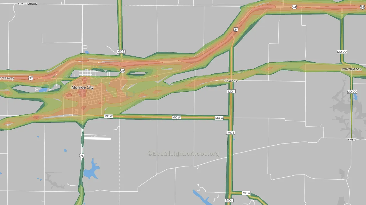 Hassard, MO Map of Noise Levels in Hassard