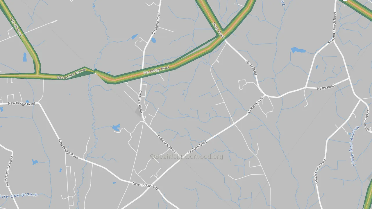 Hasty, NC Map of Noise Levels in Hasty