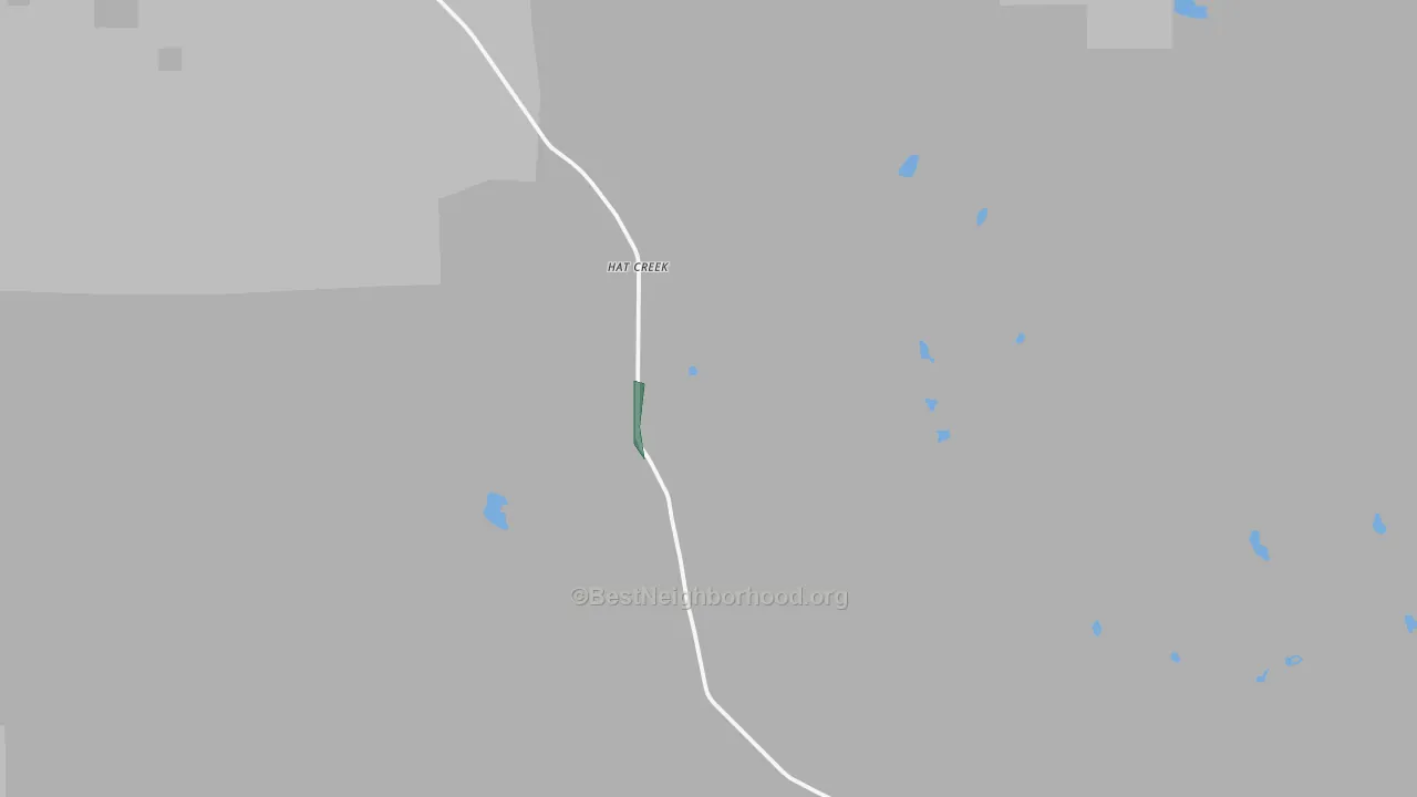 Hat Creek, CA Map of Noise Levels in Hat Creek