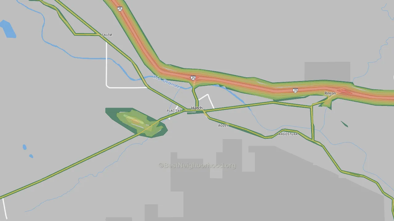 Hatch, NM Map of Noise Levels in Hatch