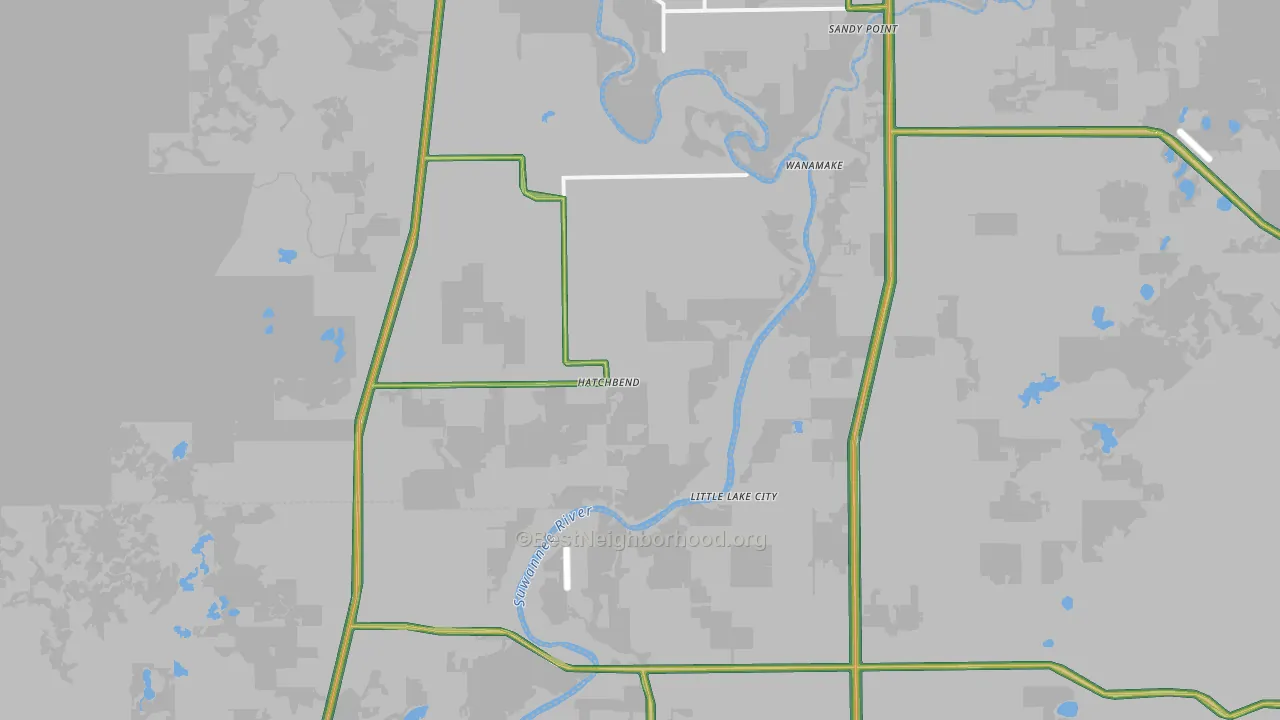 Hatchbend, FL Map of Noise Levels in Hatchbend
