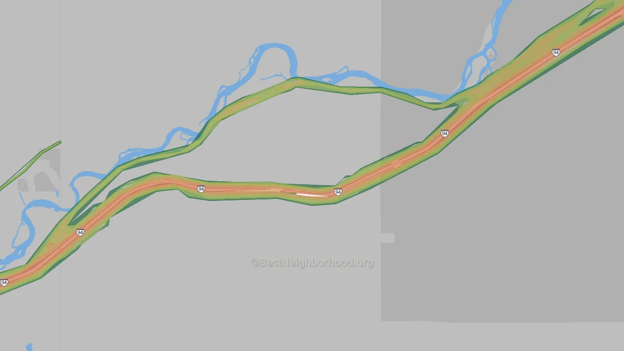 Hathaway, MT Map of Noise Levels in Hathaway