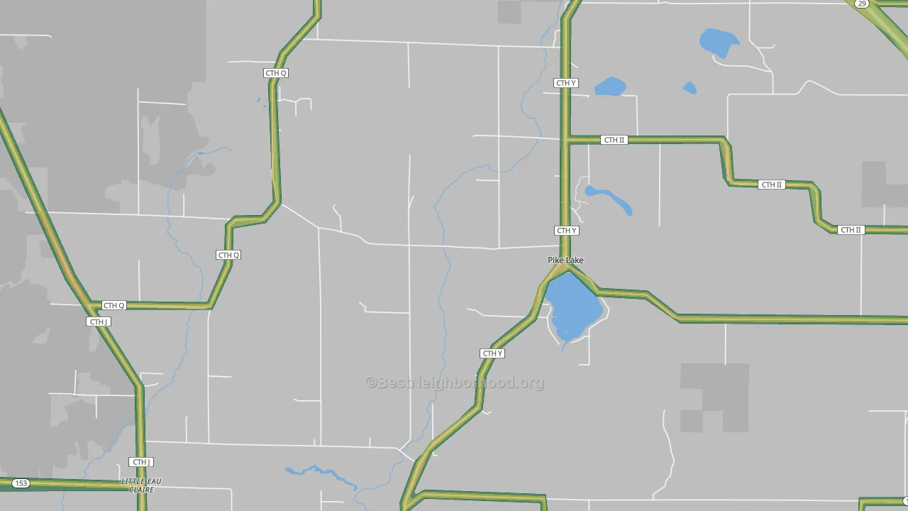 Hatley, WI Map of Noise Levels in Hatley