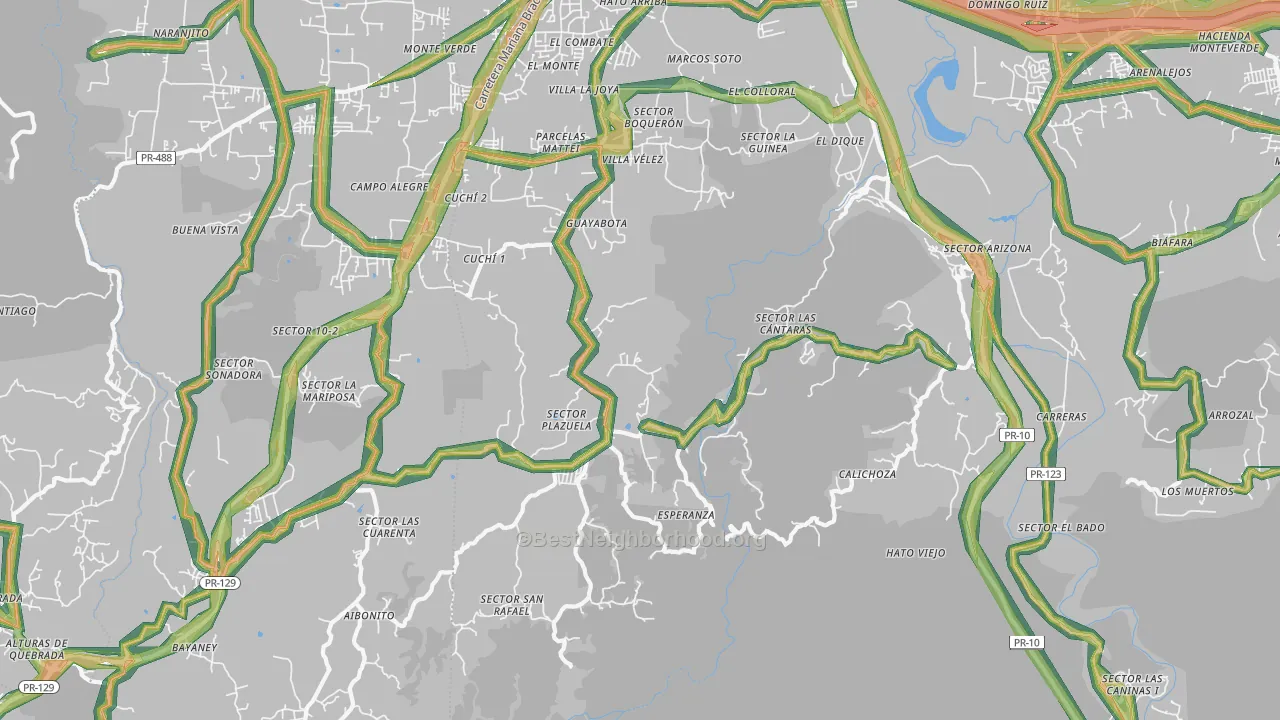 Hato Viejo, PR Map of Noise Levels in Hato Viejo