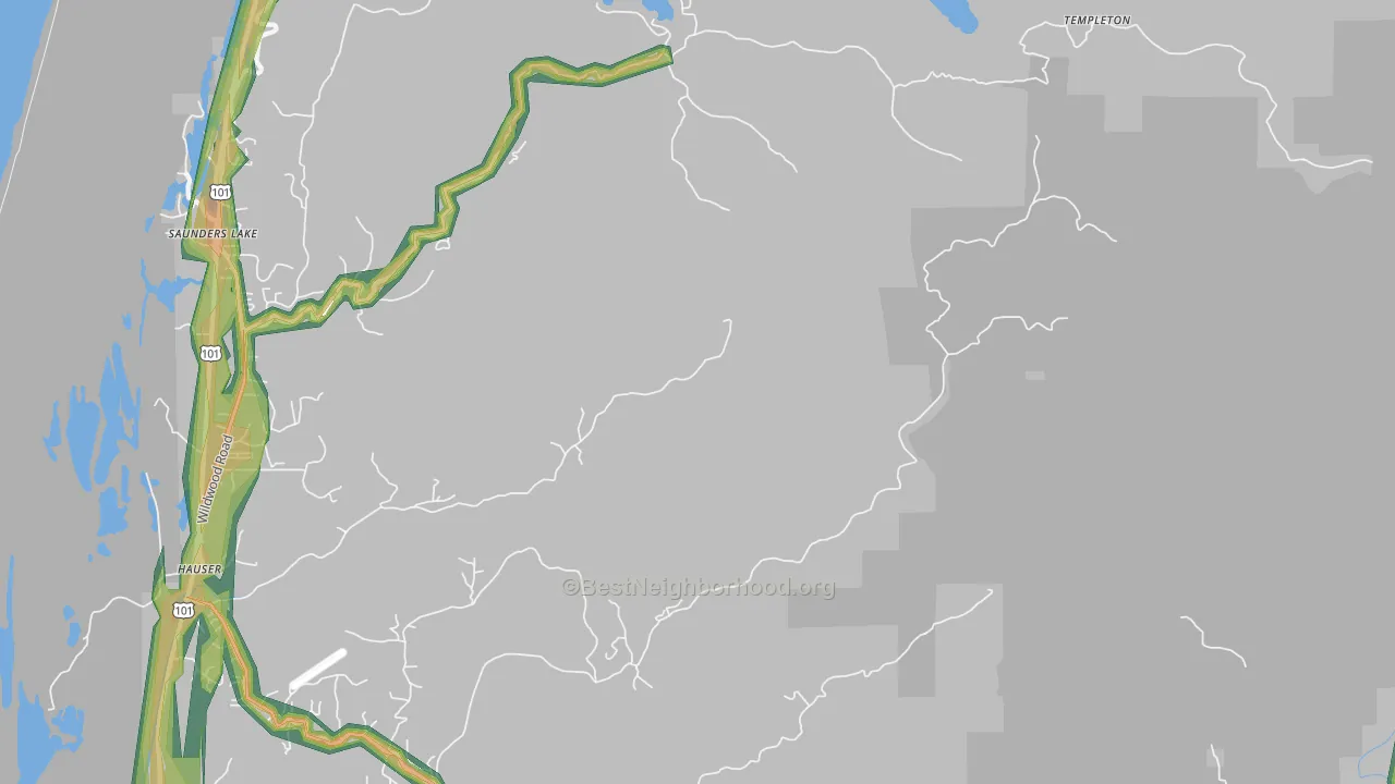 Hauser, OR Map of Noise Levels in Hauser