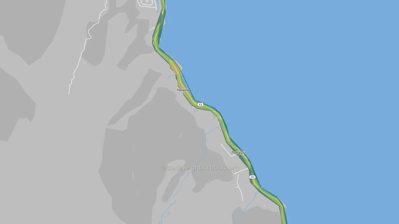 Hauula, HI Map of Noise Levels in Hauula