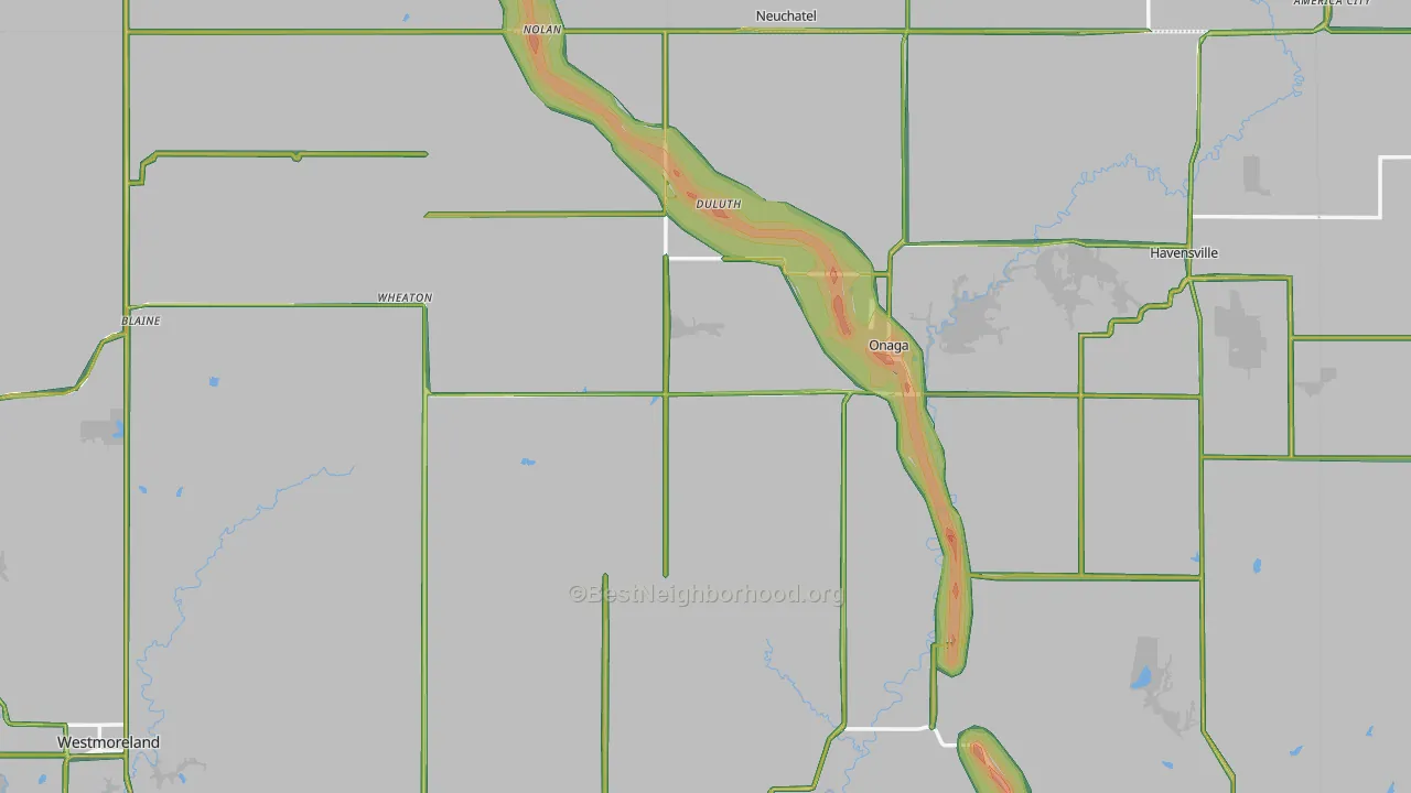 Havensville, KS Map of Noise Levels in Havensville
