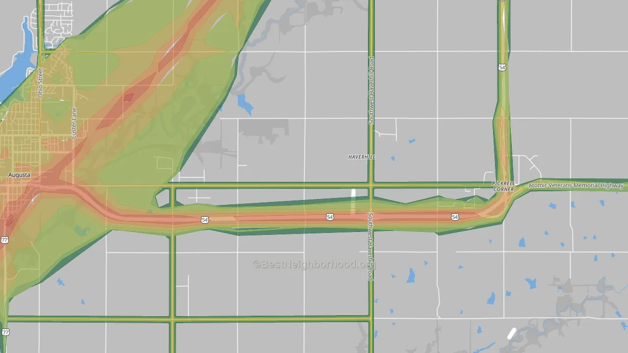 Haverhill, KS Map of Noise Levels in Haverhill