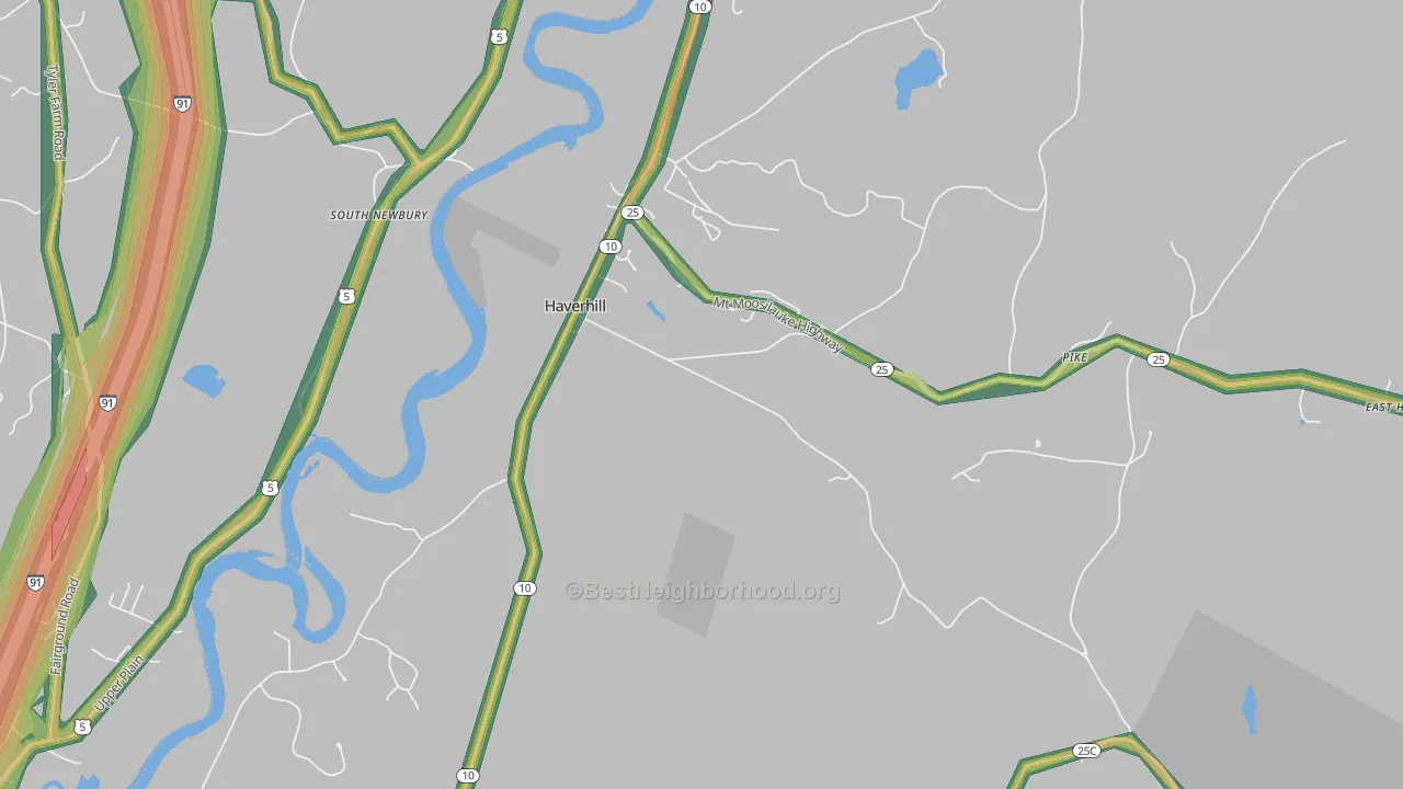 Haverhill, NH Map of Noise Levels in Haverhill