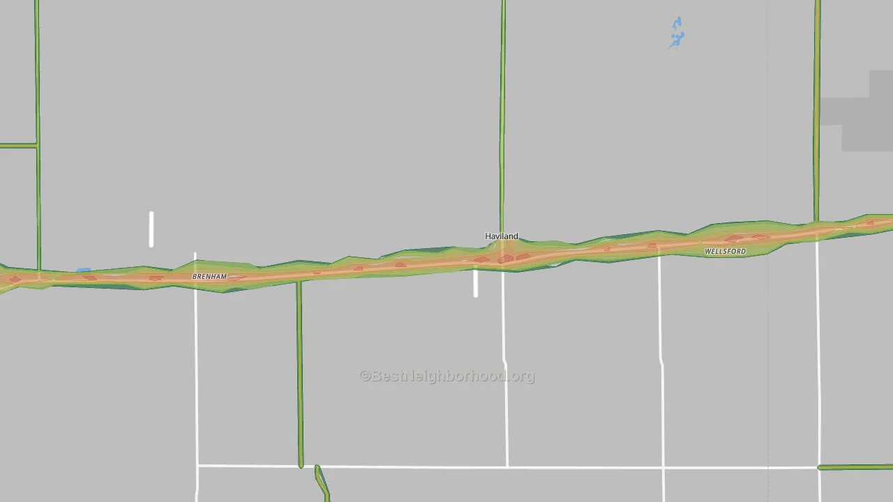 Haviland, KS Map of Noise Levels in Haviland