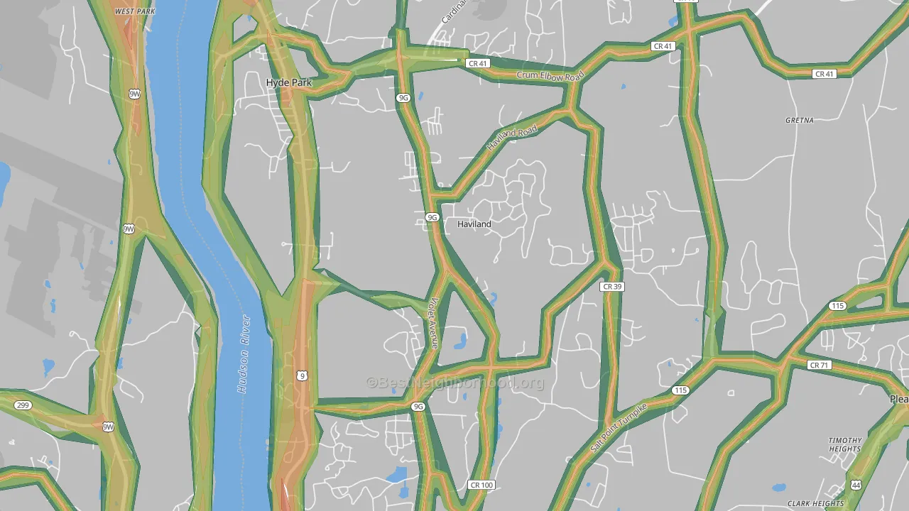 Haviland, NY Map of Noise Levels in Haviland