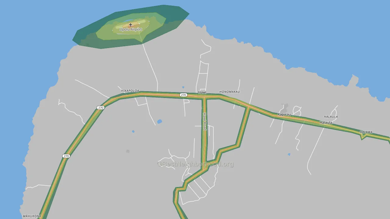 Hawi, HI Map of Noise Levels in Hawi