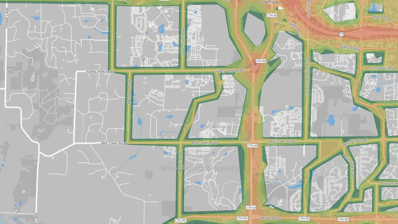 Hawk's Landing, Verona, WI Map of Noise Levels in Hawk's Landing