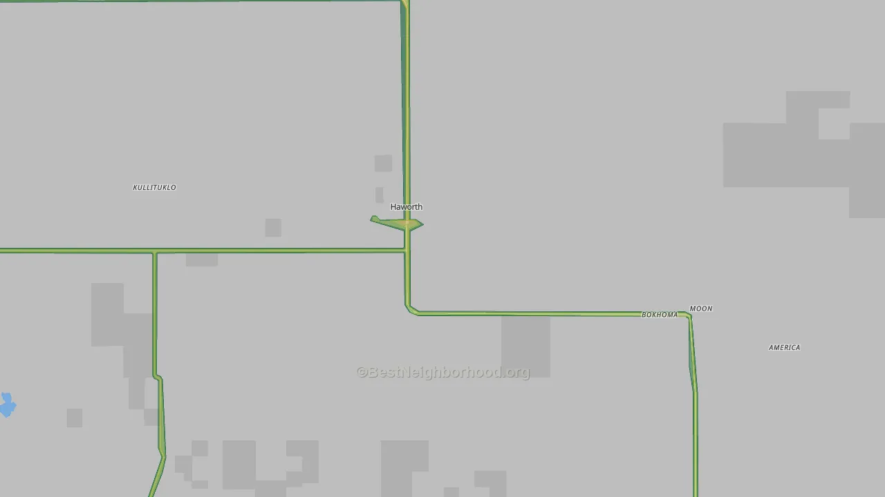 Haworth, OK Map of Noise Levels in Haworth