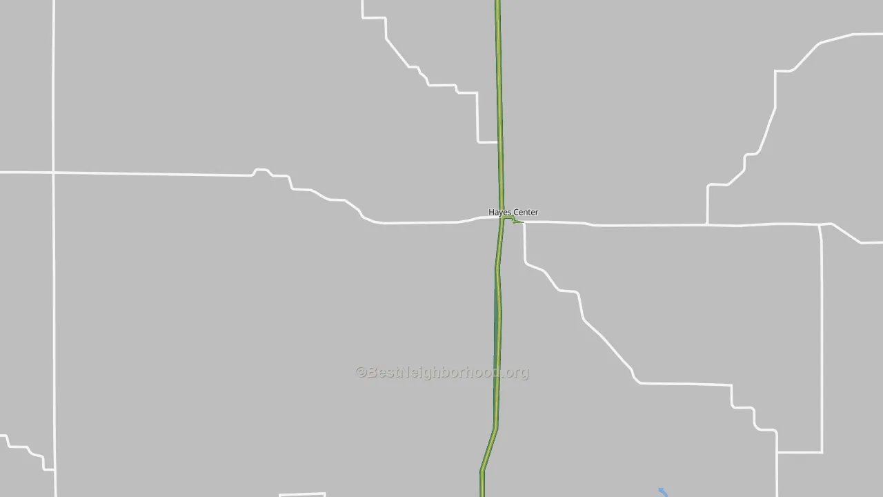 Hayes County, NE Map of Noise Levels in Hayes County
