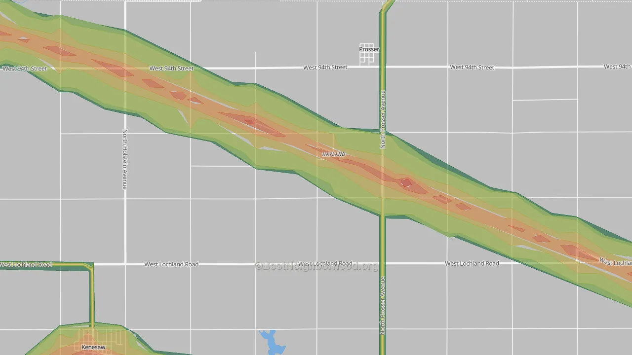 Hayland, NE Map of Noise Levels in Hayland
