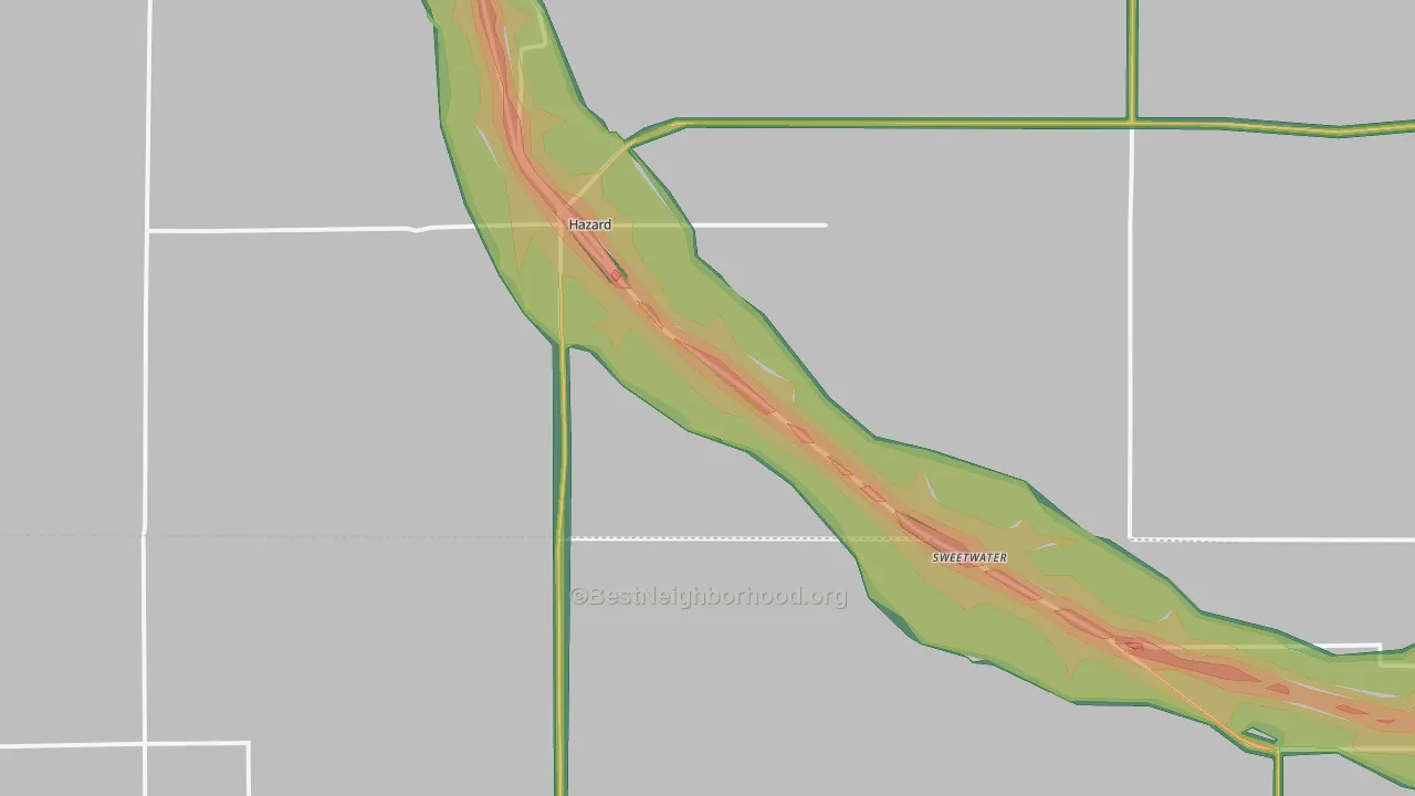 Hazard, NE Map of Noise Levels in Hazard