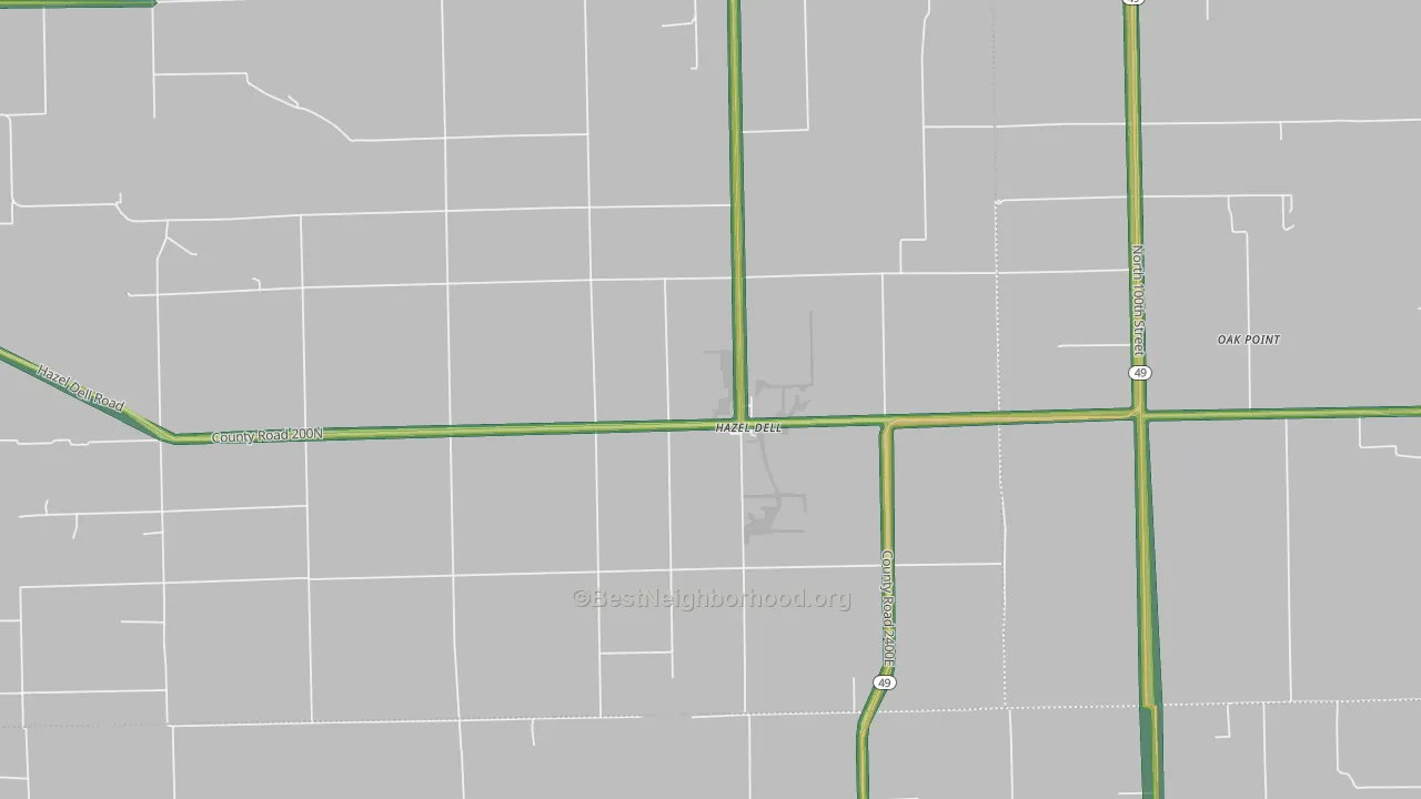 Hazel Dell, IL Map of Noise Levels in Hazel Dell