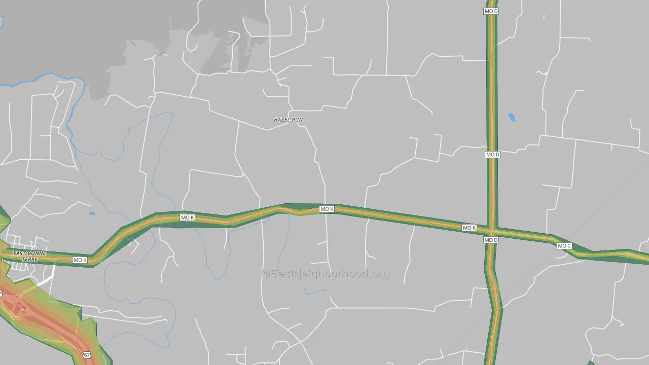 Hazel Run, MO Map of Noise Levels in Hazel Run
