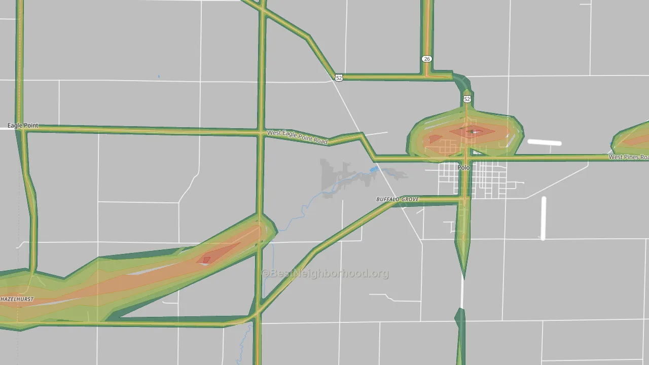Hazelhurst, IL Map of Noise Levels in Hazelhurst