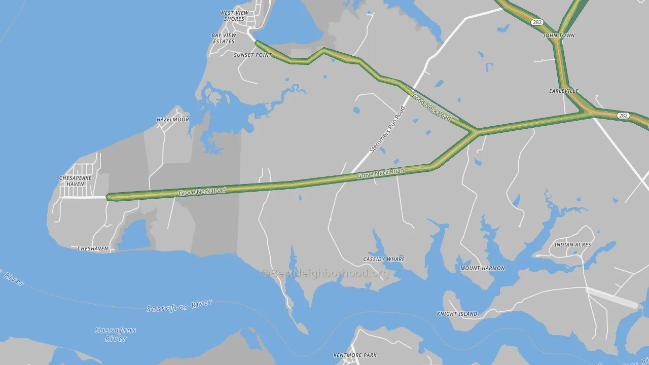 Hazelmoor, MD Map of Noise Levels in Hazelmoor