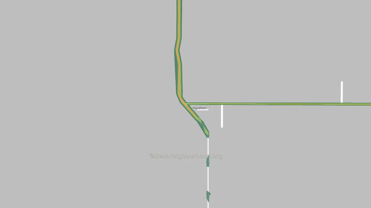 Hazelton, ND Map of Noise Levels in Hazelton